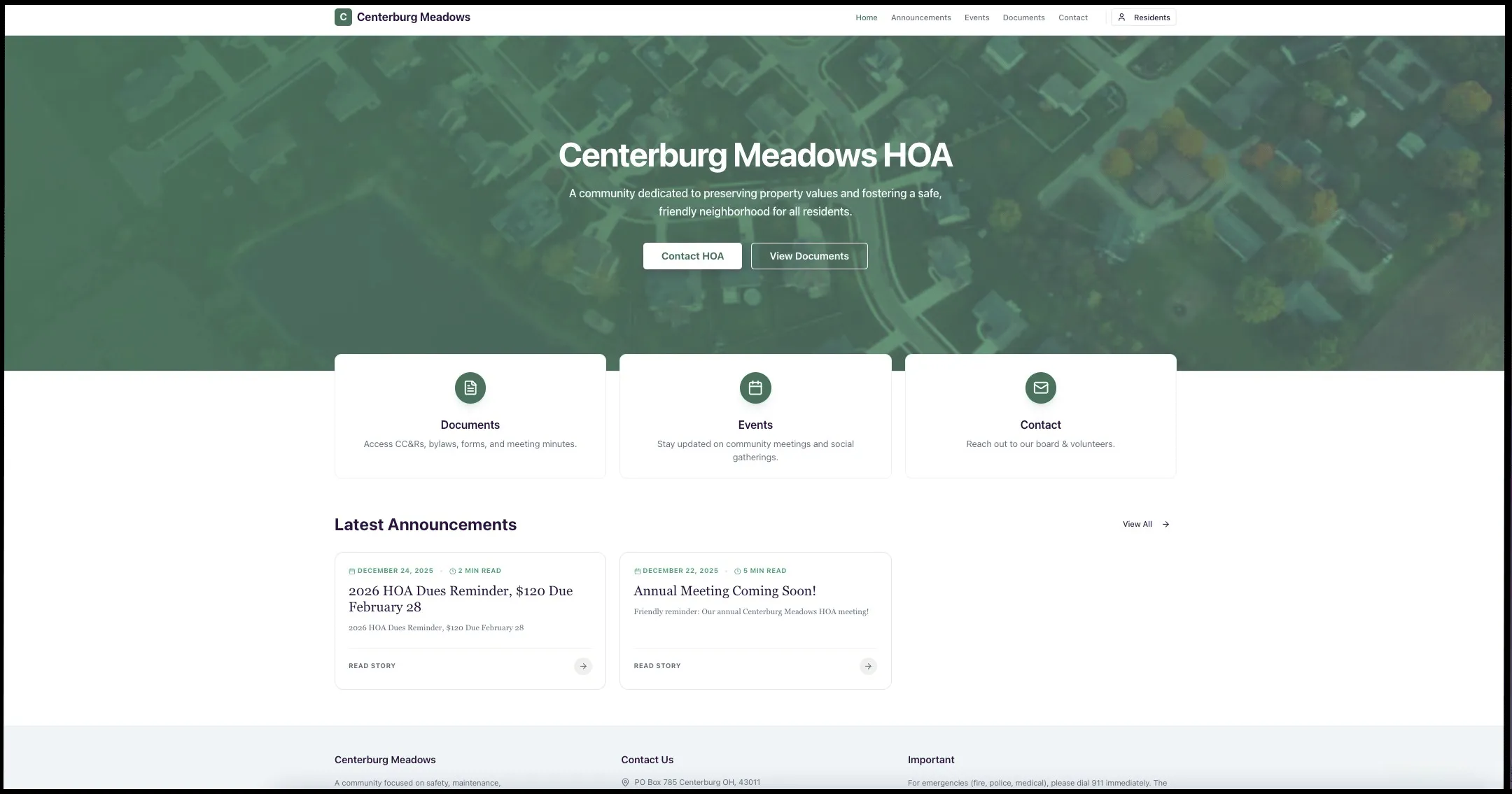 Centerburg Meadows Home Owners Association